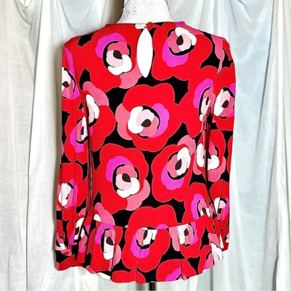 🌟 Kate Spade Deco Rose Peplum Sz S - Picture 7 of 8